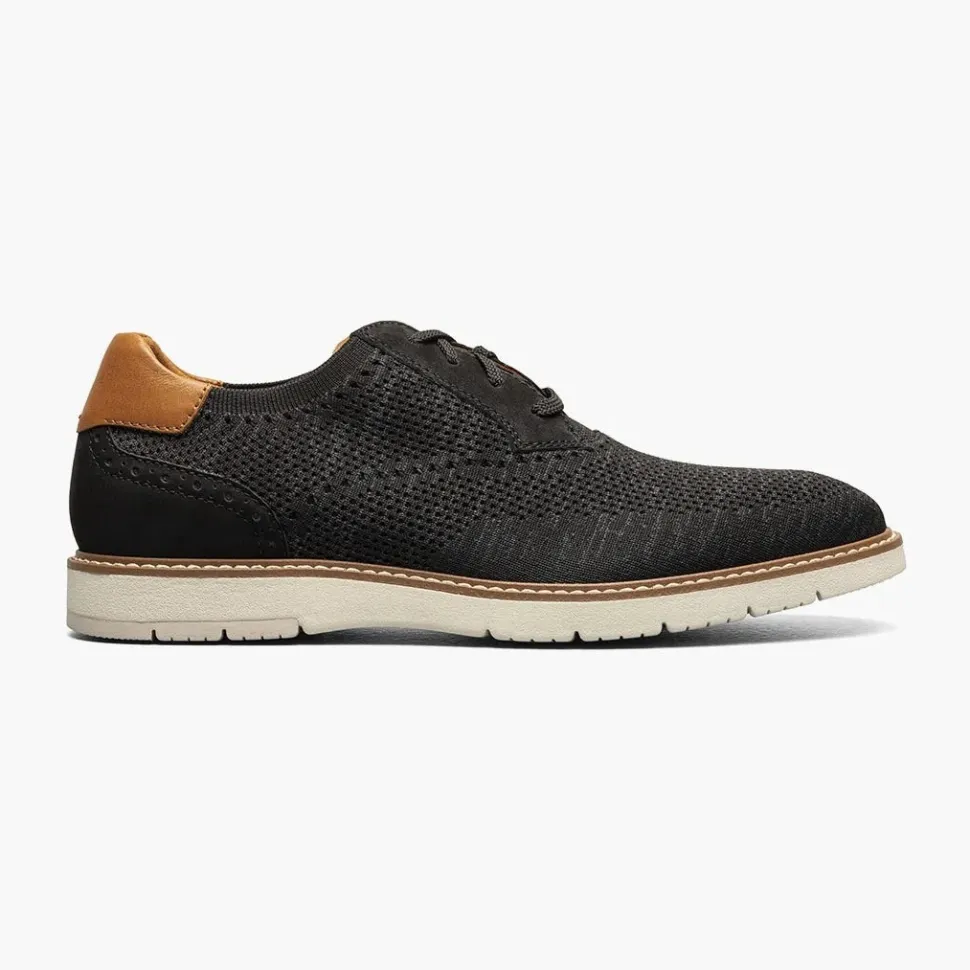 Florsheim Mens Vibe Black Knit Lace Up Oxford Dress Shoes