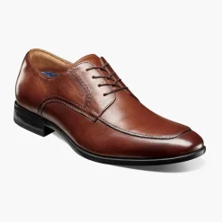 Florsheim Mens Zaffiro Cognac Brown Oxford Lace Up Leather Dress Shoes