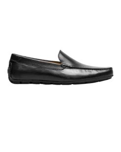 Florsheim Moc Toe Venetian Solid Black Loafer Leather Shoe