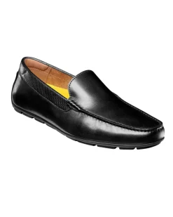 Florsheim Moc Toe Venetian Solid Black Loafer Leather Shoe