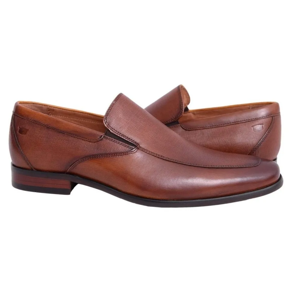 Florsheim Postino Cognac Brown Slip On Leather Dress Shoes