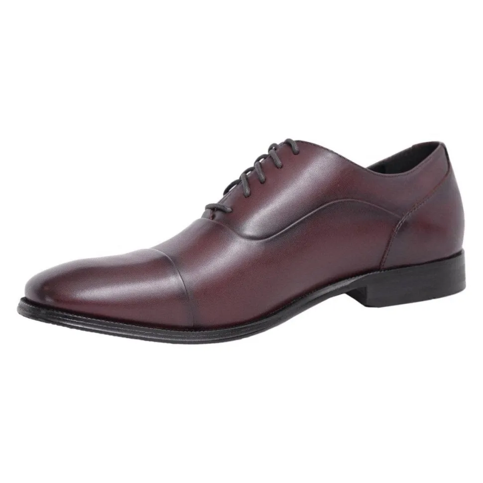 Florsheim Solid Dark Brown Cap Toe Oxford Leather Dress Shoes