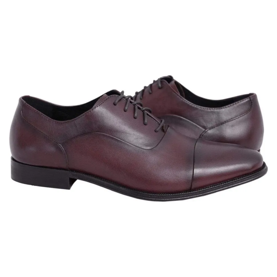 Florsheim Solid Dark Brown Cap Toe Oxford Leather Dress Shoes