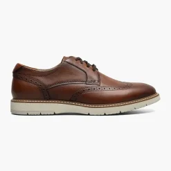 Florsheim Vibe Men's Cognac Leather Lace Up Wingtip Oxford Dress Shoes