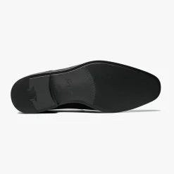 Florshiem Mens Amelio Black Moc Toe Slip On Leather Dress Shoes