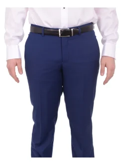 Gino Vitale Slim Fit Indigo Blue One Button Tuxedo Suit With Satin Shawl Lapel