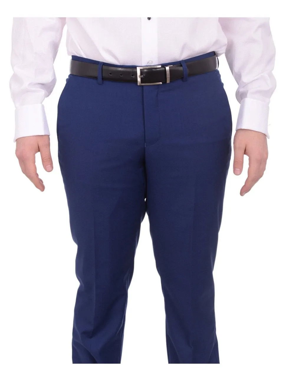 Gino Vitale Slim Fit Indigo Blue One Button Tuxedo Suit With Satin Shawl Lapel