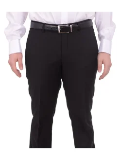 Gino Vitale Slim Fit Solid Black One Button Tuxedo Suit With Satin Shawl Lapels