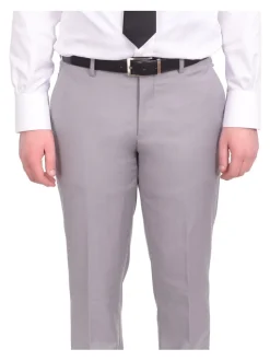 Gino Vitale Slim Fit Solid Gray One Button Tuxedo Suit With Satin Shawl Lapels