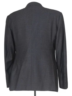 Giorgio Armani Mens Charcoal Gingham Wool Blend 2 Piece Suit
