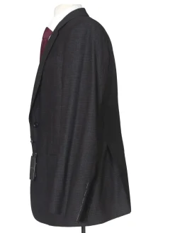 Giorgio Armani Mens Charcoal Gingham Wool Blend 2 Piece Suit