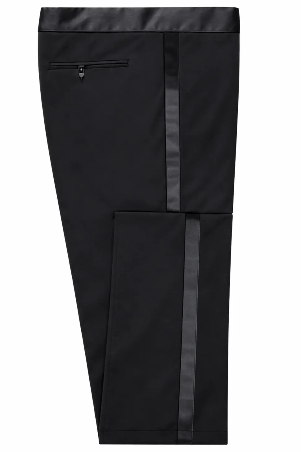 Giorgio Armani Solid Black With Satin Notch Lapel Classic Fit 2-Button Wool Cashmere Tuxedo 36S