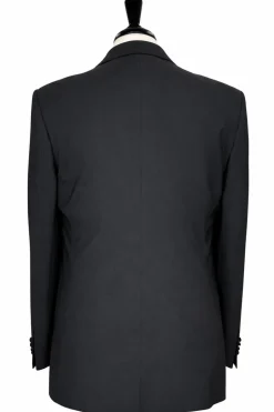 Giorgio Armani Solid Black With Satin Notch Lapel Classic Fit 2-Button Wool Cashmere Tuxedo 36S