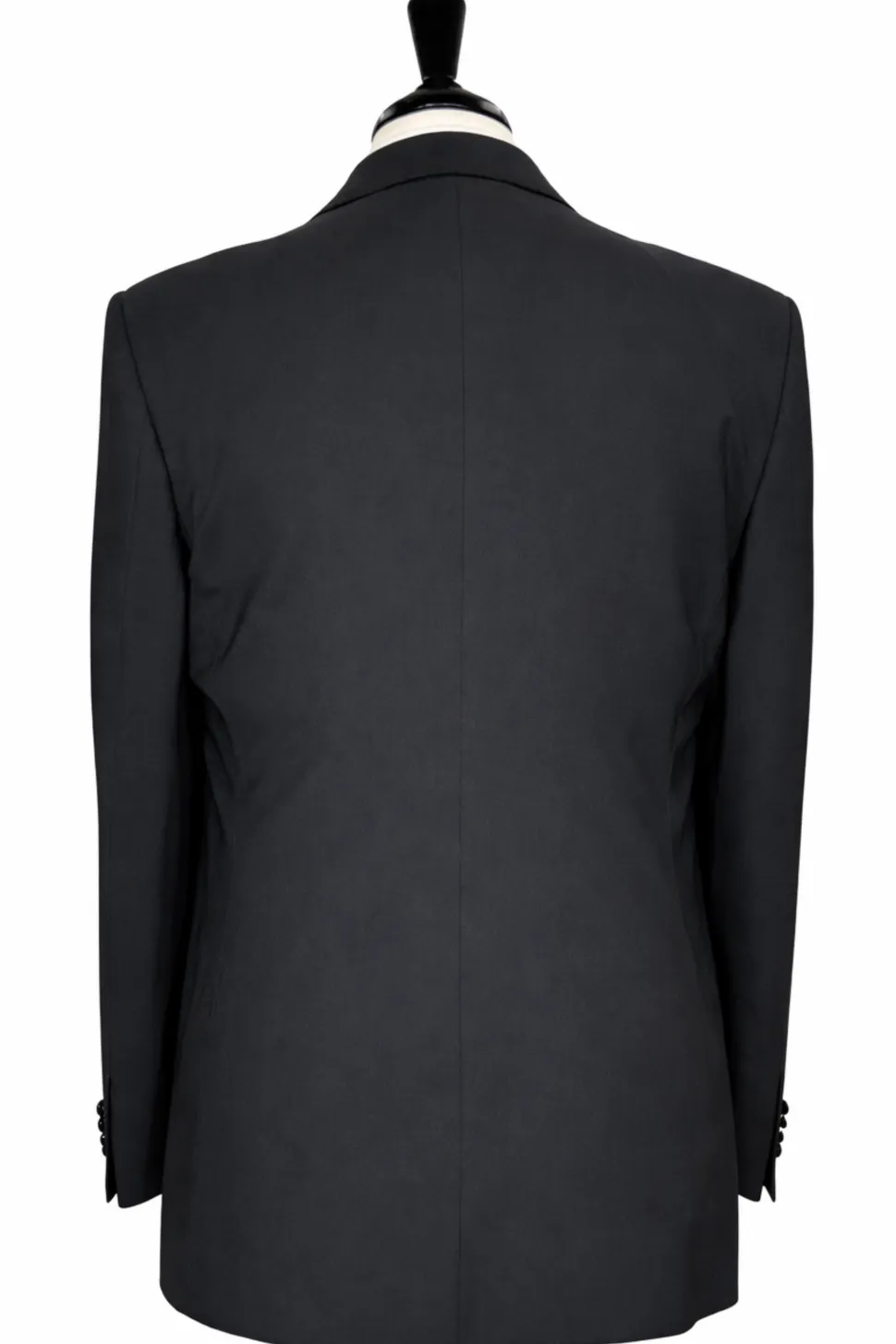 Giorgio Armani Solid Black With Satin Notch Lapel Classic Fit 2-Button Wool Cashmere Tuxedo 36S