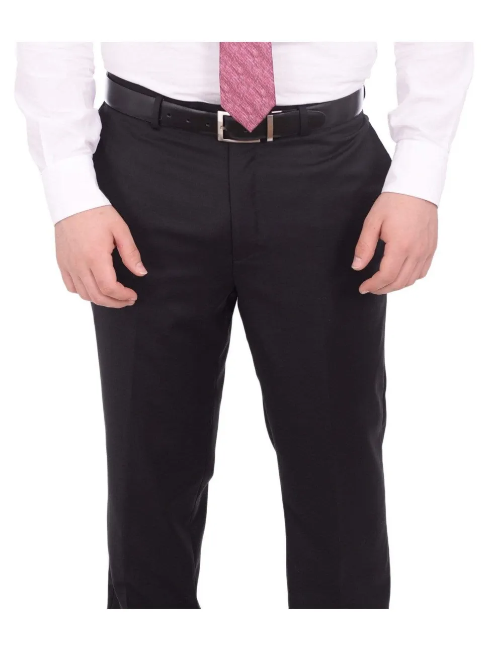 Giorgio Cosani Regular Fit Solid Black Two Button Wool Suit