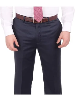 Giorgio Cosani Regular Fit Solid Navy Blue Two Button Wool Suit