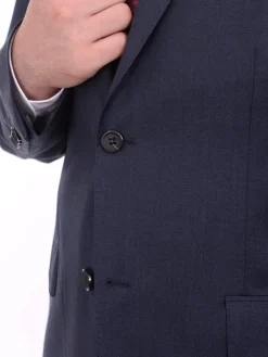 Giorgio Cosani Regular Fit Solid Navy Blue Two Button Wool Suit