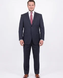 Giorgio Cosani Regular Fit Solid Navy Blue Two Button Wool Suit