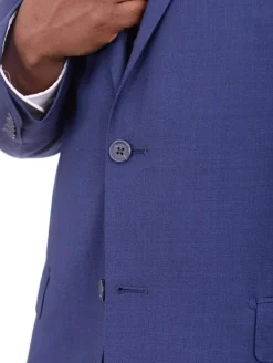 Giorgio Cosani Regular Fit Solid Royal Blue Two Button Wool Cashmere Blend Suit