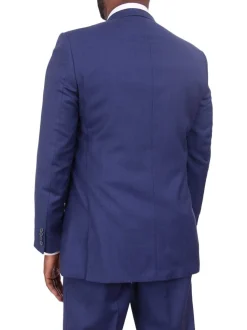 Giorgio Cosani Regular Fit Solid Royal Blue Two Button Wool Cashmere Blend Suit
