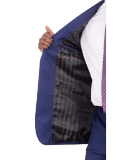 Giorgio Cosani Regular Fit Solid Royal Blue Two Button Wool Cashmere Blend Suit