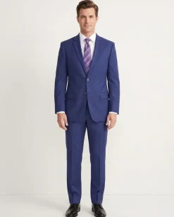 Giorgio Cosani Regular Fit Solid Royal Blue Two Button Wool Cashmere Blend Suit