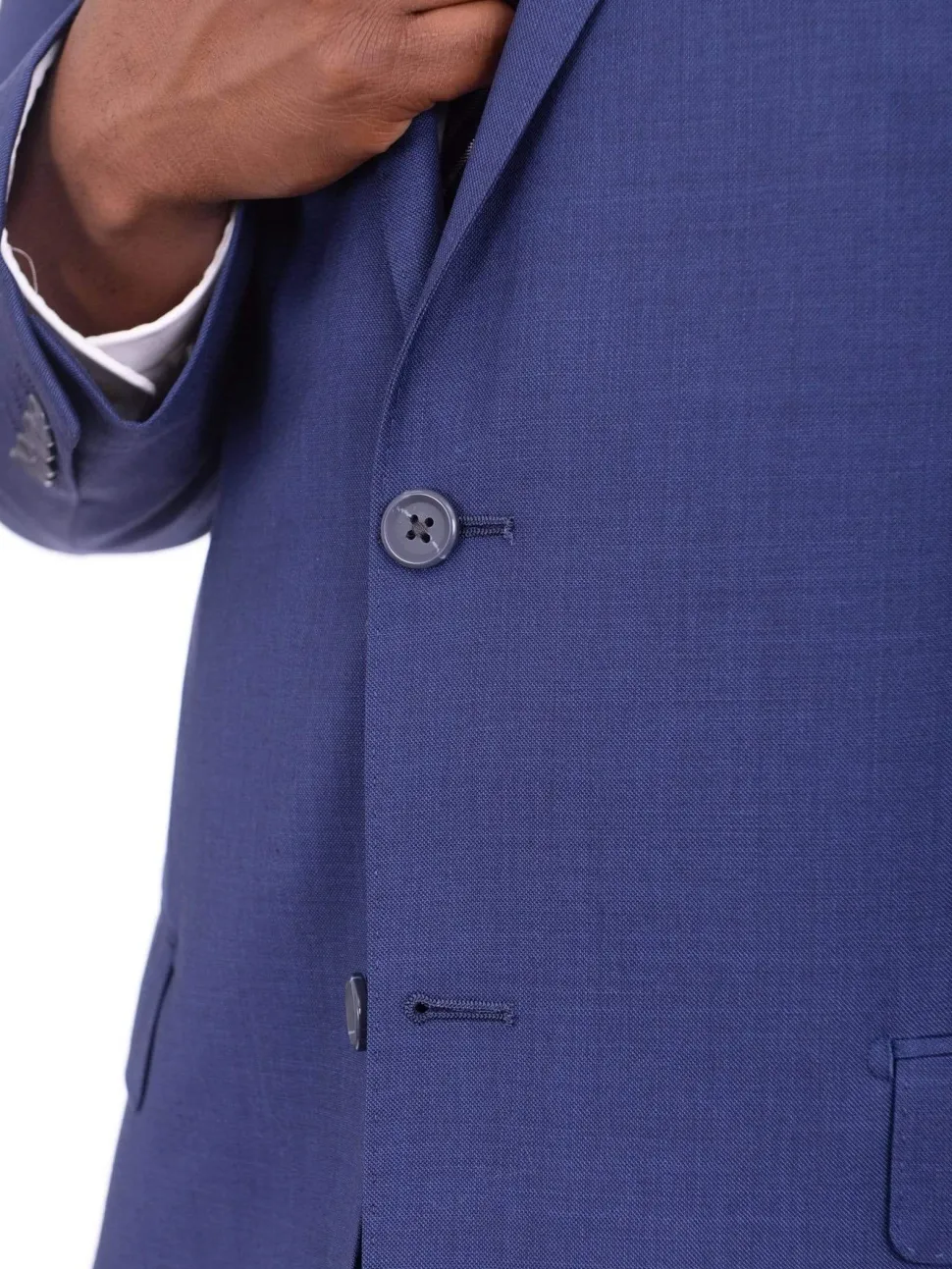 Giorgio Cosani Regular Fit Solid Royal Blue Two Button Wool Cashmere Blend Suit