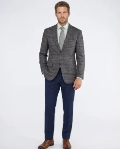 Giorgio Fiorelli Mens Gray & Purple Plaid 2 Button Blazer Sportcoat