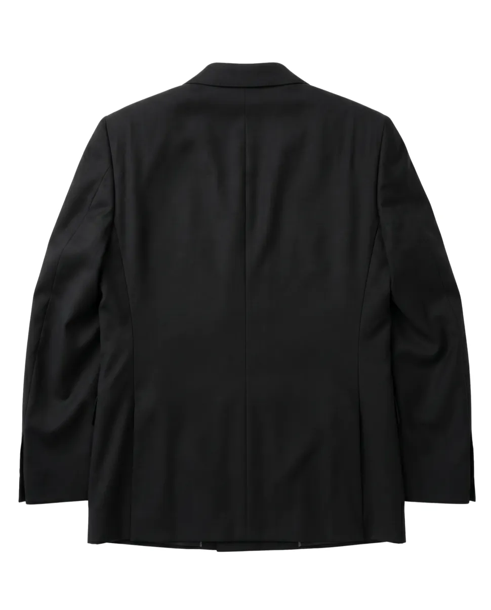 Giorgio Fiorelli Solid Black Slim Fit Peak Lapel 2 Piece Suit
