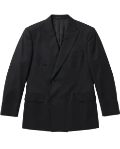 Giorgio Fiorelli Solid Black Slim Fit Peak Lapel 2 Piece Suit