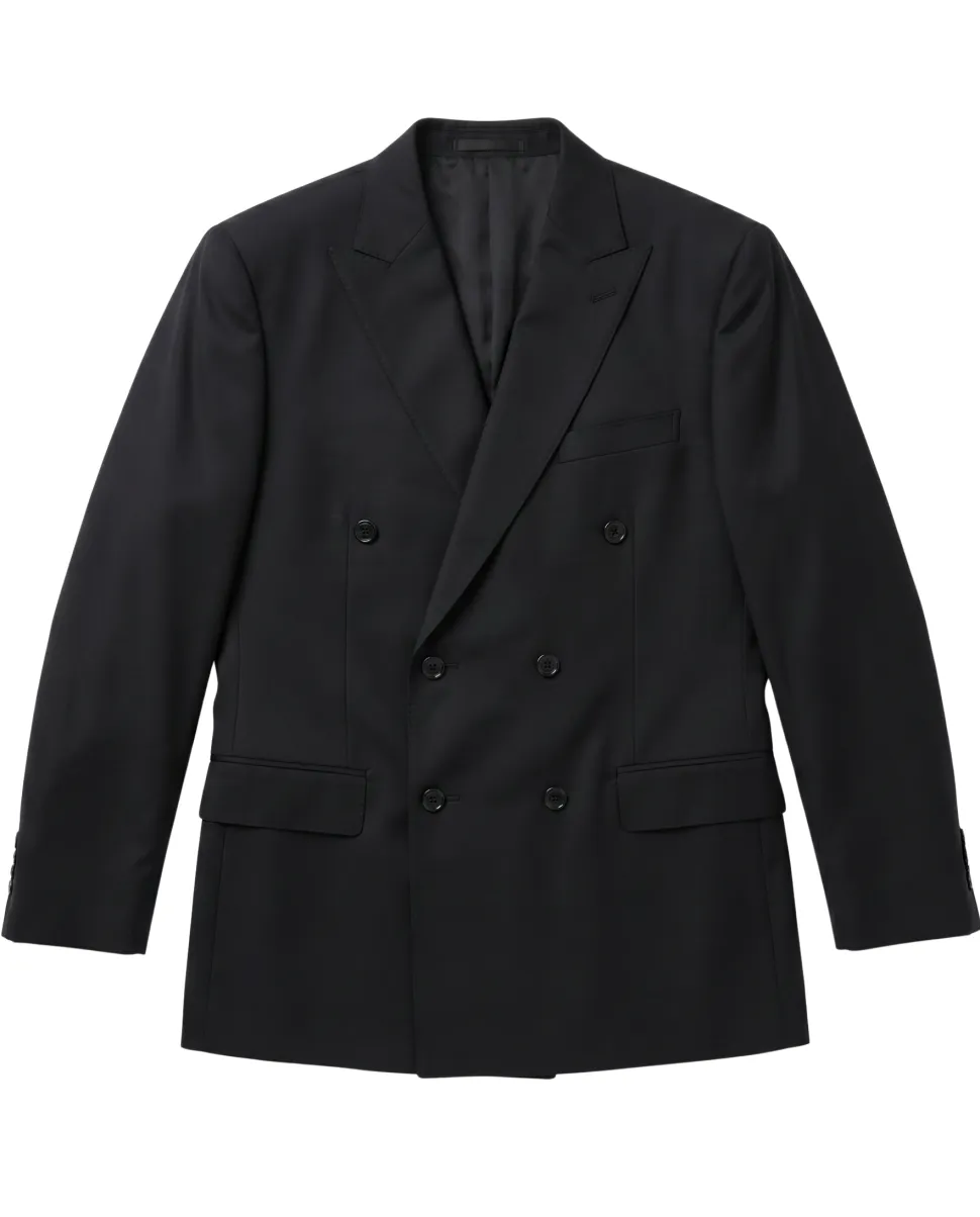 Giorgio Fiorelli Solid Black Slim Fit Peak Lapel 2 Piece Suit