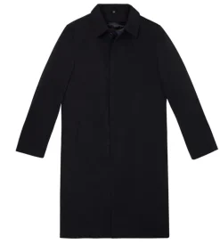 Hart Schaffner Marx Black Single Breasted Full Length Hooded Raincoat
