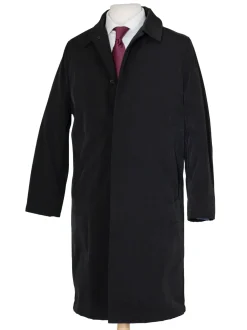 Hart Schaffner Marx Black Single Breasted Full Length Hooded Raincoat