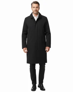 Hart Schaffner Marx Black Single Breasted Full Length Hooded Raincoat