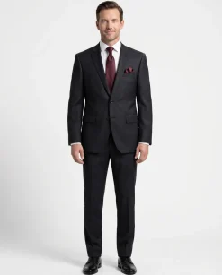 Hugo Boss Black Geometric Texture Slim Fit Notch Lapel Super 100’s Wool 2-Button Suit 42R