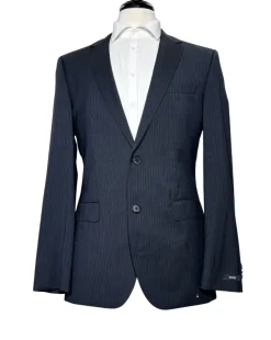 Hugo Boss Black Pinstriped Slim Fit Notch Lapel 2-Button Suit 40L