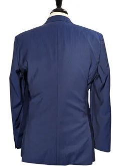 Hugo Boss Blue Pinstripe Notch Lapel Two-Button Stretch Wool Suit 38R