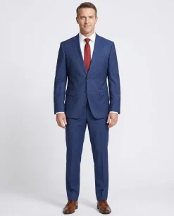 Hugo Boss Blue Pinstripe Notch Lapel Two-Button Stretch Wool Suit 38S