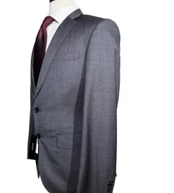 Hugo Boss Charcoal Modern Fit Two Button Closure Notch Lapel Wool Suit