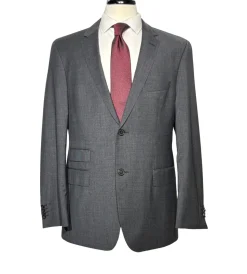 Hugo Boss Classic Fit Charcoal Micro-Check Notch Lapel Two Button Wool Suit