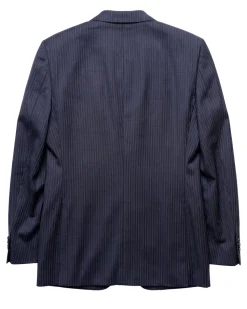 Hugo Boss Dark Navy Pinstripe Notch Lapel Super 100’s Wool 2-Button Suit 40L