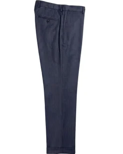 Hugo Boss Dark Navy Pinstripe Notch Lapel Super 100’s Wool 2-Button Suit 40L