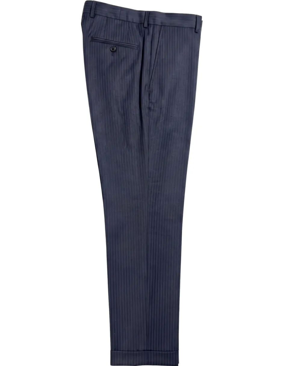 Hugo Boss Dark Navy Pinstripe Notch Lapel Super 100’s Wool 2-Button Suit 40L