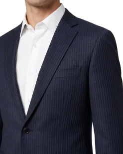 Hugo Boss Dark Navy Pinstripe Notch Lapel Super 100’s Wool 2-Button Suit 40L