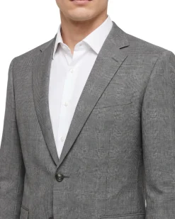 Hugo Boss Gray Glen Plaid Classic Fit Notch Lapel Wool 2-Button Suit 38S