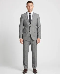 Hugo Boss Gray Glen Plaid Classic Fit Notch Lapel Wool 2-Button Suit 38S