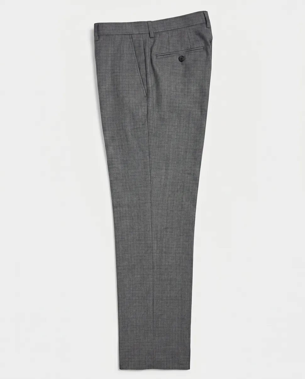 Hugo Boss Gray Plaid Slim Fit Notch Lapel 120’s Wool 2-Button Suit 40L