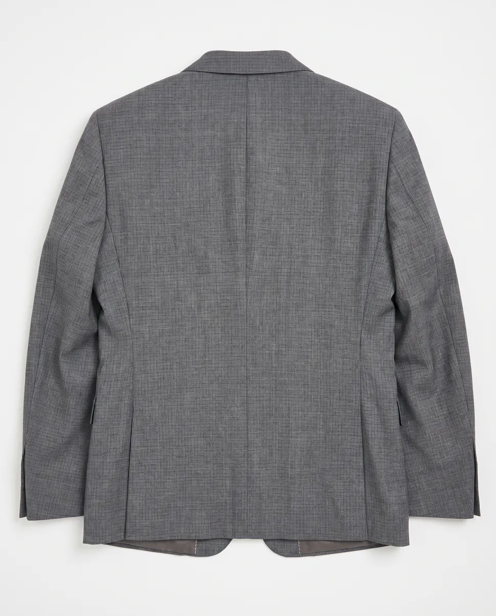 Hugo Boss Gray Plaid Slim Fit Notch Lapel 120’s Wool 2-Button Suit 40L