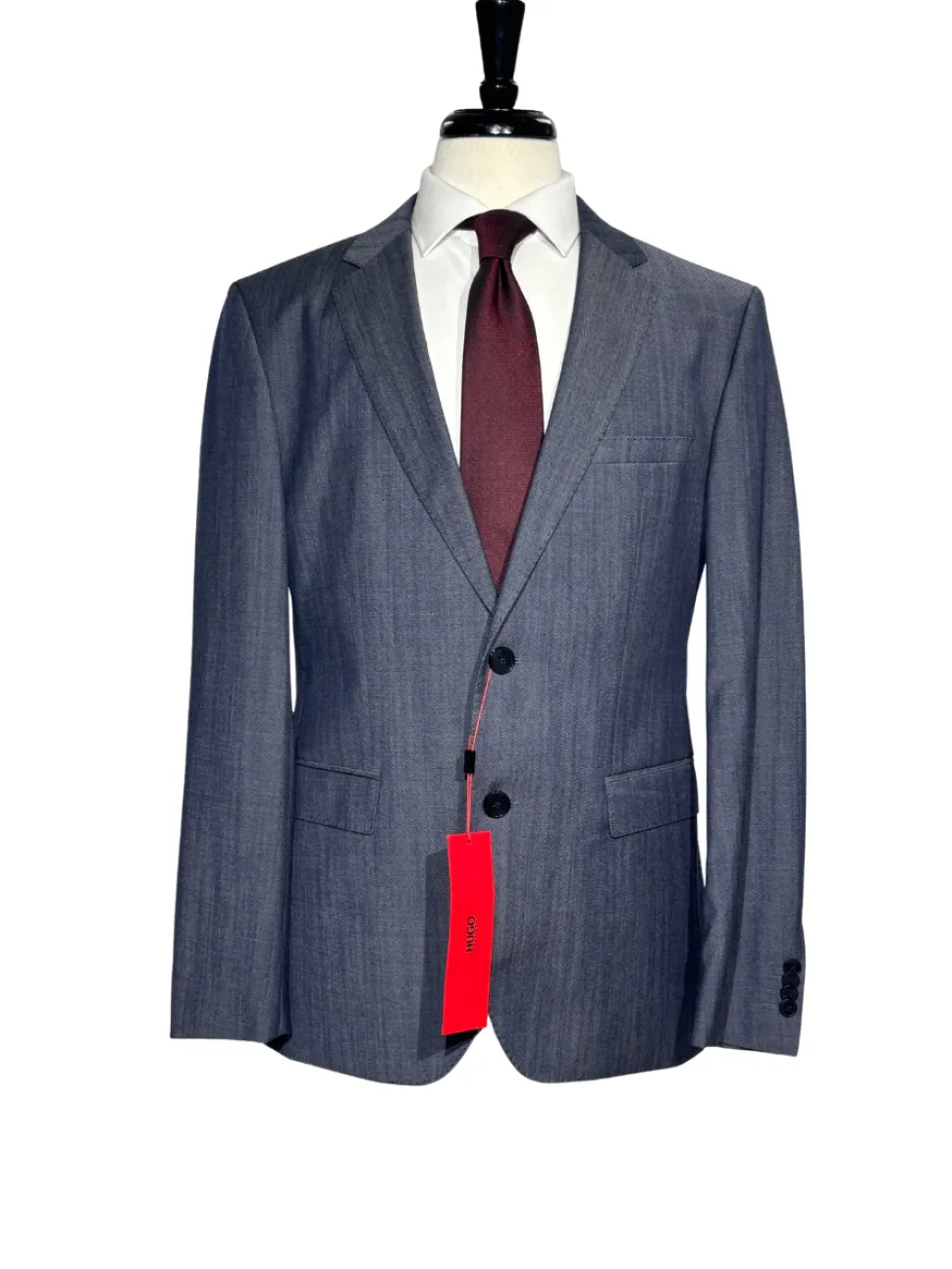 Hugo Boss Gray Textured Classic Fit Notch Lapels Wool 2-Button Suit - 40R