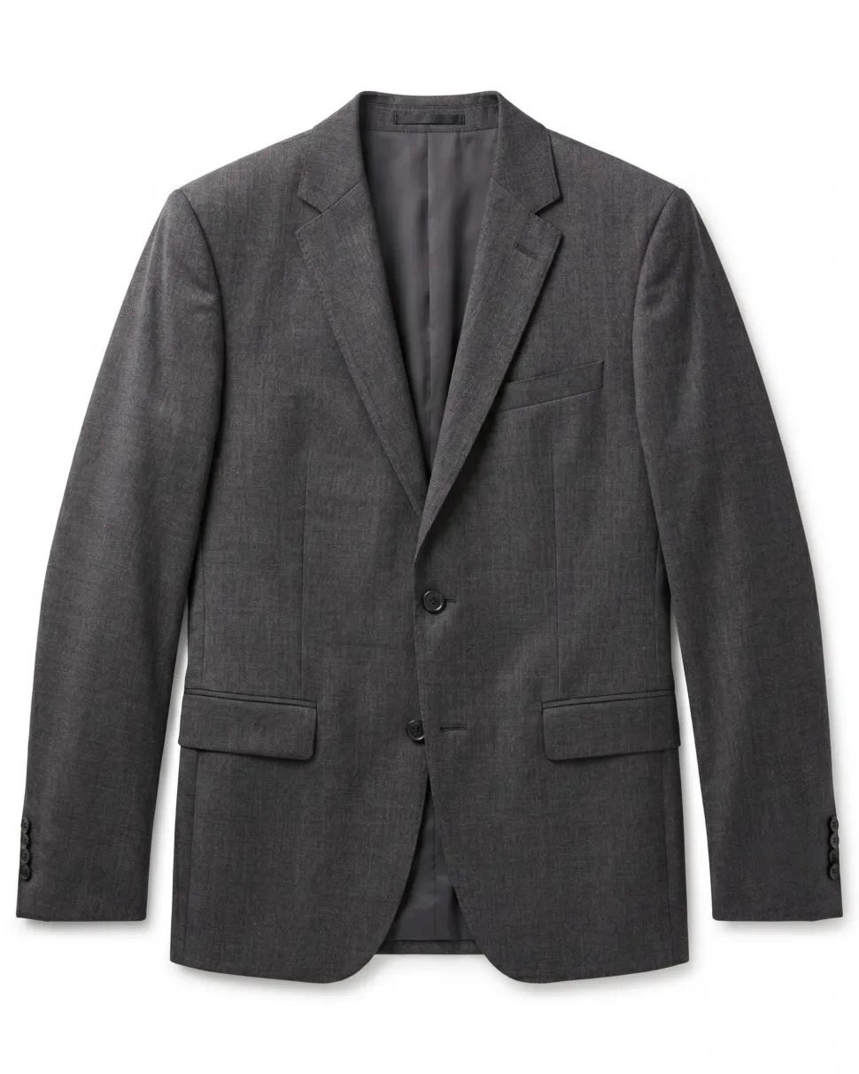 Hugo Boss Heather Dark Grey Modern Fit Notch Lapel Wool Stretch 2-Button Suit 38R